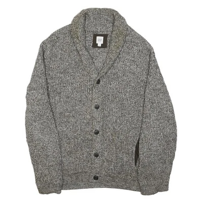 Veste GAP Pour Femme En Laine Tricot Col Châle Gris Boutonnée L - Photo 1/4