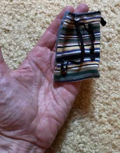 VTG Ken doll bag denim stripes backpack cloth FILLABLE accessory EUC!!