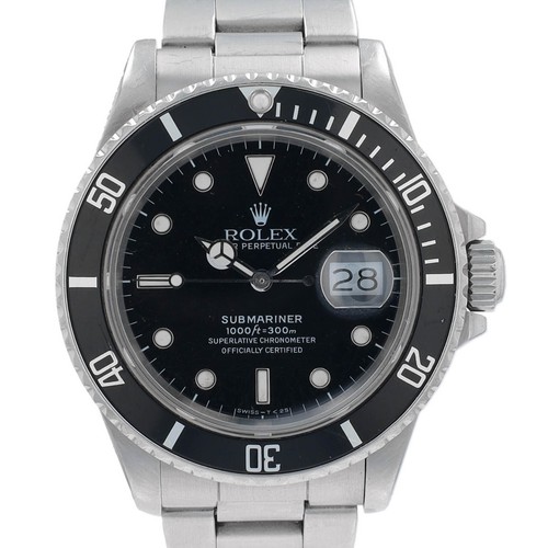 Rolex Submariner 168000 Steel Black Dial Rotatable Bezel 40mm Watch w/ Box Paper