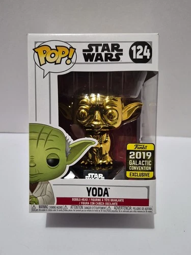 Funko Pop Star Wars Gold Yoda 2019 Galactic Convention Exclusive Figure #124