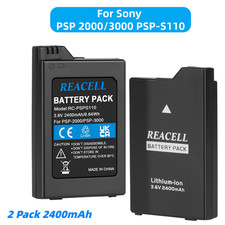 2 &times; Sony PSP 3.6V Battery Pack PSP-S110 Li-Ion2400mAh PSP2000 PSP3000 Slim - UK