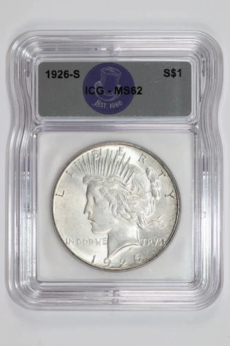 1926-S PEACE DOLLAR ICG MS62