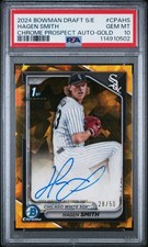2024 Bowman Draft Sapphire Hagen Smith Gold Auto /50 PSA 10 Chrome 1st White Sox