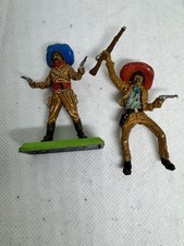 BRITAINS Deetail 1971: 2 Mexican Cowboy Fighters - 54mm Painted Wild West - RARE