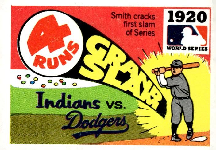 1971 Fleer WS (Black Backs) #18 1920 - Indians vs. Dodgers - Elmer Smith