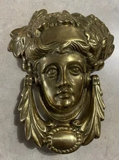 Solid Brass Door knocker Dionysus Bacchus Greek god of Wine, Festivities 1980’s