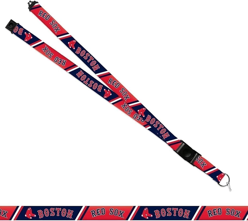 Boston Red Sox Lanyard Keychain Double Sided Breakaway Safety Design Adult 18... - Image 2 of 4