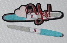 Pregnancy Test Title Teal Blue. Scrapbook, Card Making Paper Piecing