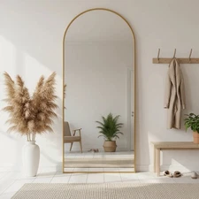 Full Length Arched Mirror 71"x26" – Wall Mounted & Free Standing