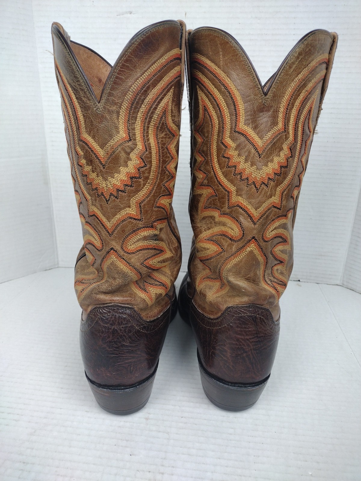 Lucchese Boots Caiman Mens 9 D Brown 1883 Vibrant Colored Embroidery image 7