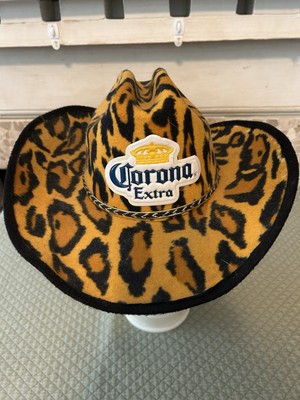 VTG Pigalle Felt Leopard Print Corona Extra Orange Black Cowboy Hat Size 7