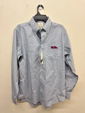 Genteal Ole Miss Mens Sport Polo  Button Up Long Sleeve Shirt -MEDIUM *New