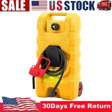 60L Heavy-Duty Portable Fuel Tank with 10FT Hose  Wheels Leak-Proof Fuel Tank