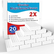 Magic Sponge Erasers, 20 Pack 2X Density Stronger Melamine Sponge Foam Pads, ...