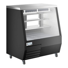 50" Black Square Glass Refrigerated Deli Case