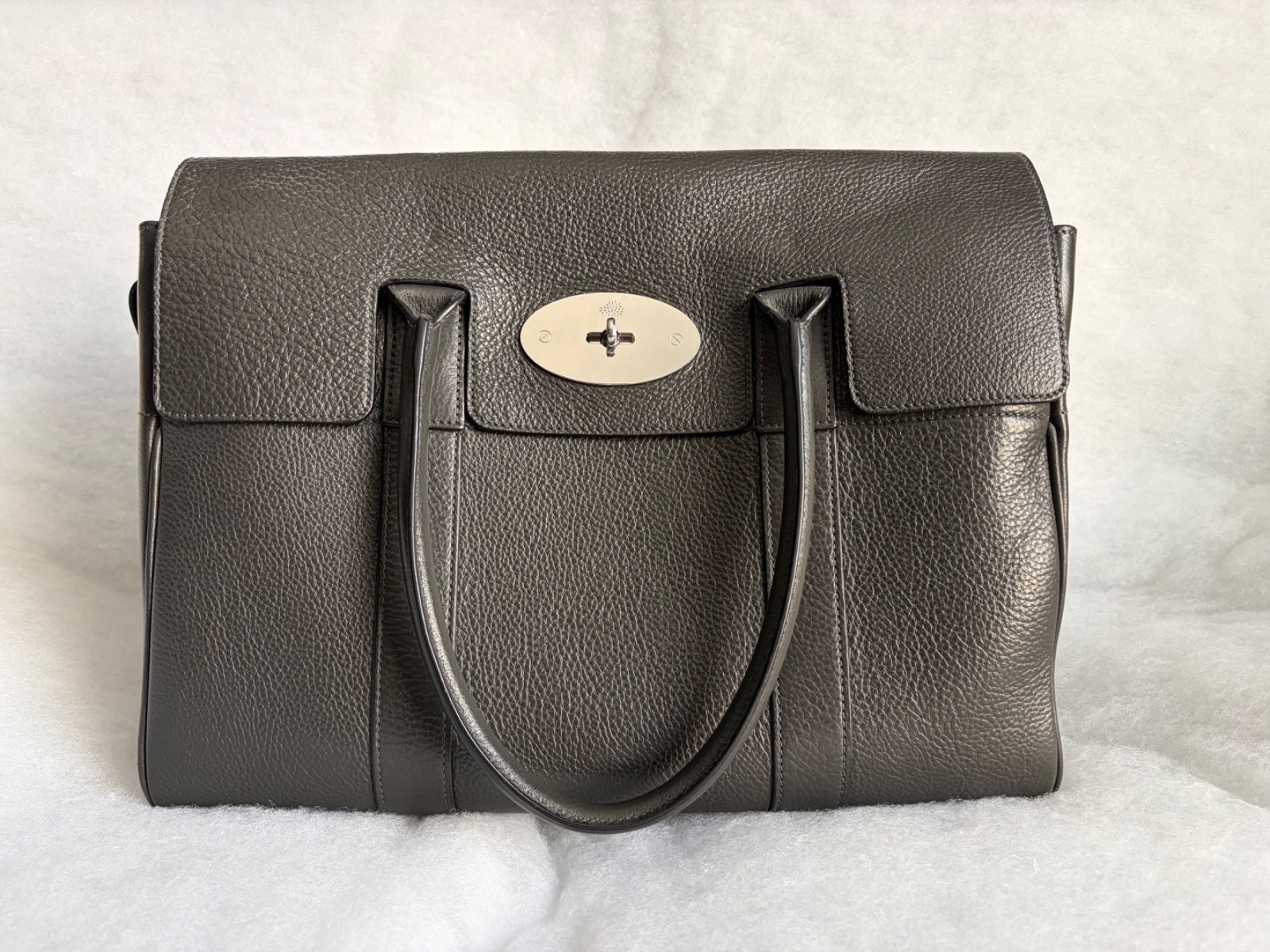 Mulberry Bayswater Bag, Medium, Pebbled, Graphite, Fantastic Condition