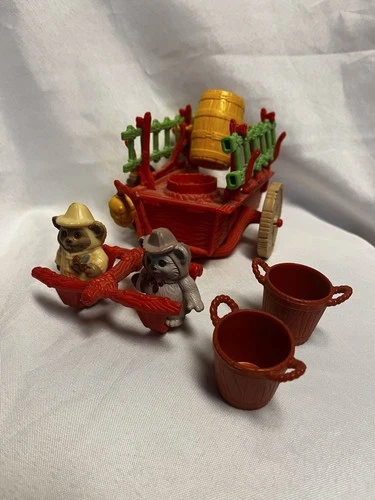 Vtg Ewok Fire Cart 1984 STAR WARS Kenner ROTJ w/2 Figures, Ladders, Buckets
