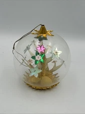Vintage Resl Lenz Gold Foil Tree Spinner Glass Ball Ornament Stunning! EUC
