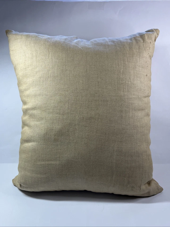 Hand Stitched Embroidery Handmade Throw Seat Cushion Pillow 18” Bouquet Floral - Image 3 of 4