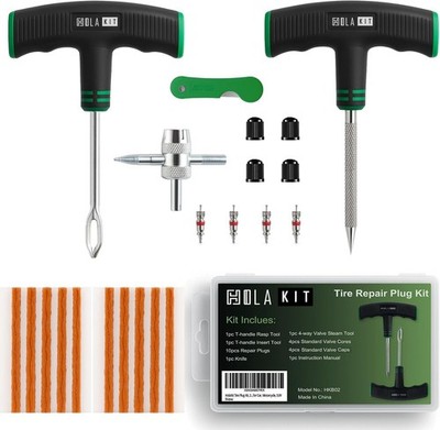 Efficient 22PCS Tire Repair Kit with Compact Case for Cars & Motorcycles