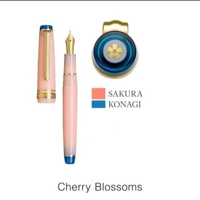 Sailor Pro Gear Slim Cherry Blossom Manyou MF Medium Fine nib Pink Fountain Pen