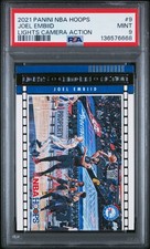 2021 PANINI NBA HOOPS LIGHTS CAMERA ACTION #9 JOEL EMBIID PSA 9