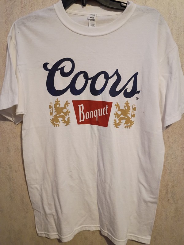New Coors Banquet Beer Logo White Unisex Soft Cotton Tee Sz medium