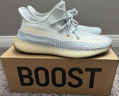 Adidas Yeezy Boost 350 V2 Cloud White Non Reflective FW3043 Mens 10M Used OG Box