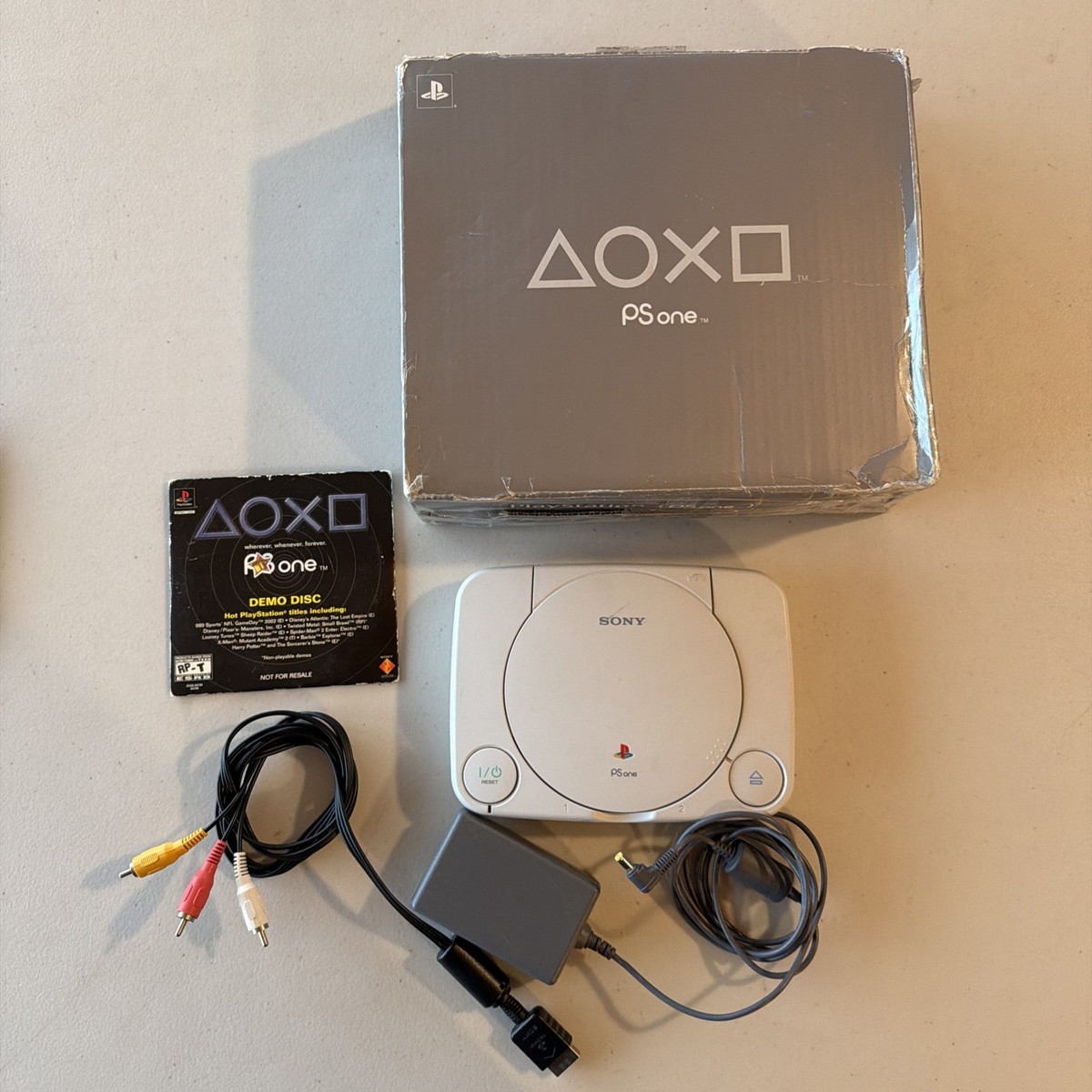 Sony PlayStation 1 PS1 Slim PSone Console OEM Cables, Original Box