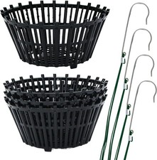 Set of 4 Large Black Strong Plastic Orchid Ba...