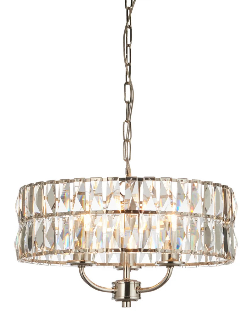 Ceiling Light Silver Clifton 3 Bright Nickel Endon 104466