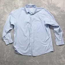 Brooks Brothers Regent Fit Mens 18 6/7 Blue Micro Check Non-Iron Button Down