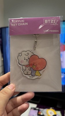 BTS V Jin BT21 Cafe Acryl Schlüsselanhänger RJ & TATA - Line Friends - Japan exklusiv
