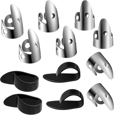 Stainless Steel Finger Picks Guitar Set - 12 PCS Adjustable Thumb Guitar Picks 