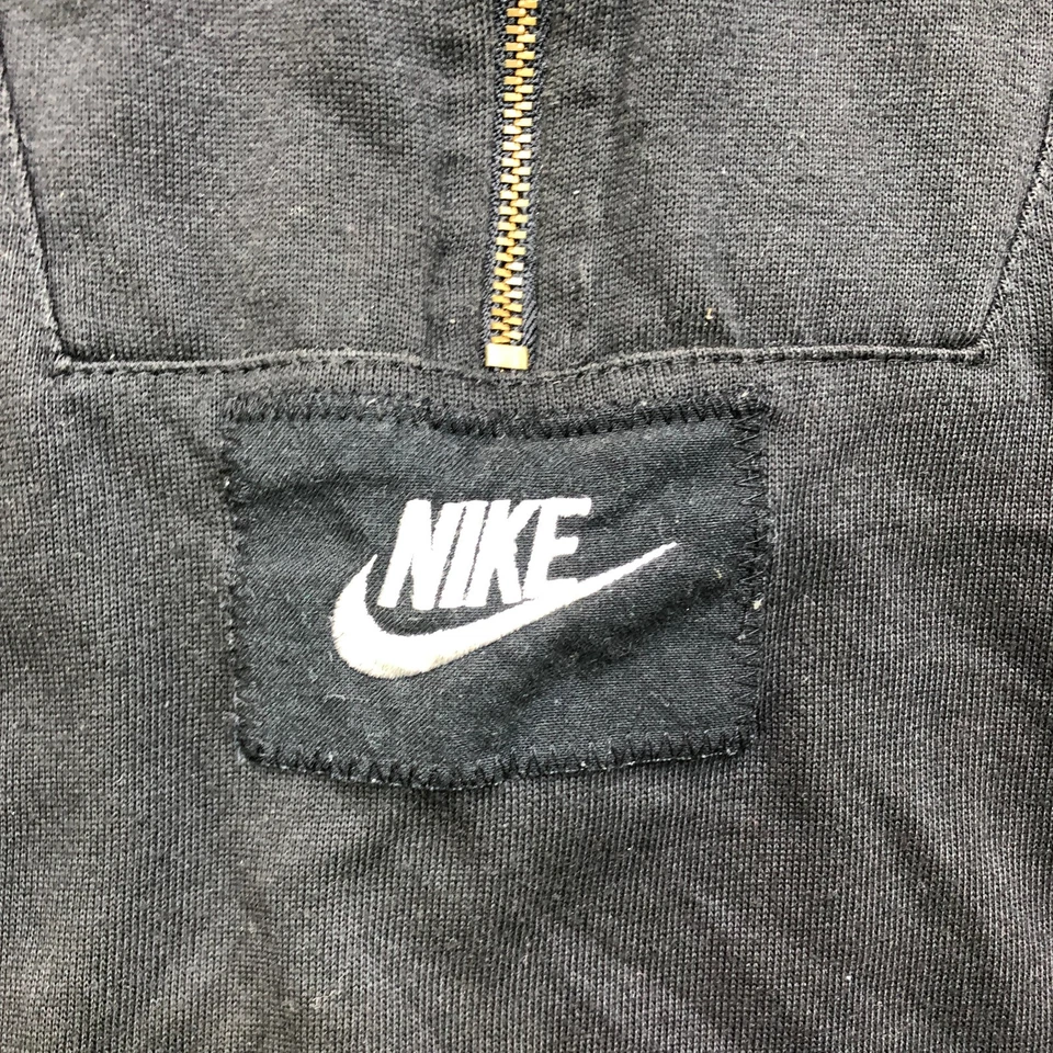 Nike Pullover Mens Medium Black Quarter Zip Vintage 90s Activewear Center Swoosh - Image 3 of 4