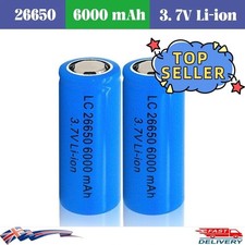 26650 Batteries 3.7V Rechargeable Battery Flat Top for Flashlight Torch Lot