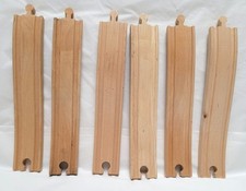 Vintage Lot of 6 Brio Thomas  Friends Wood Ascending Descending Grooved Track