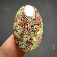 Scenic Moss Agate Cabochon 28.5x18x6mm High Quality 23 ct