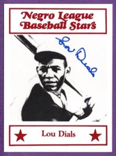RARE AUTOGRAPH Lou Dials 1984 Decathlon Corp. Negro League Baseball Stars #14