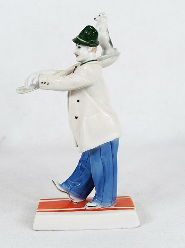 Russian Porcelain Figurine Sculpture "Clown Vyatkin with dog Manyunya" LZFI - Picture 5 of 12