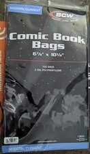 Comic Book Bags 100 Pack BCW Acid-Free Storage Protection 6 7/8"