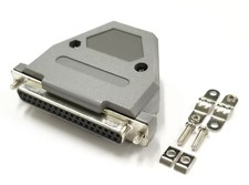 DB 37 Pin Female D-Sub Cable Mount Connector w/ Plastic Cover  Hardware DB37