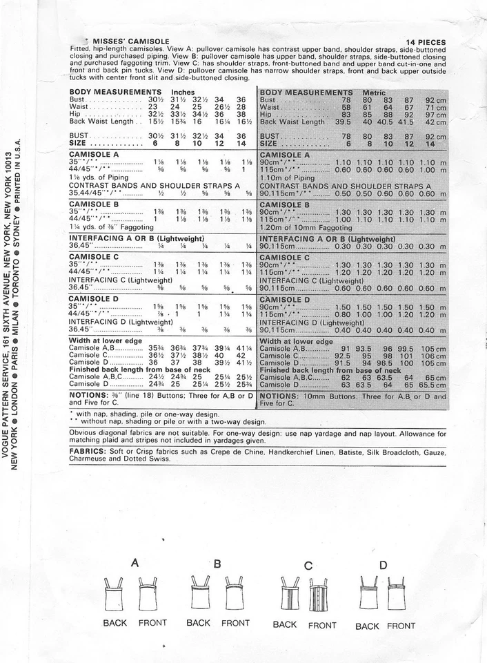Camisola Vogue patrón de costura # 7607 Misses' con longitud de cadera ajustada talla 6 Foto 2 de 2