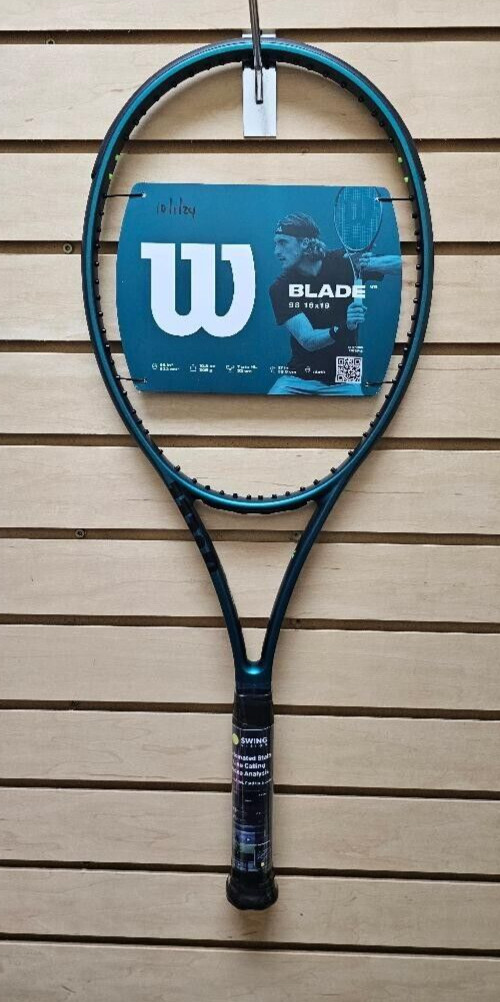 Wilson Blade 98 V9 Tennis Racquet - 16x19 String Pattern, 4 3/8 Grip, Graphite Frame