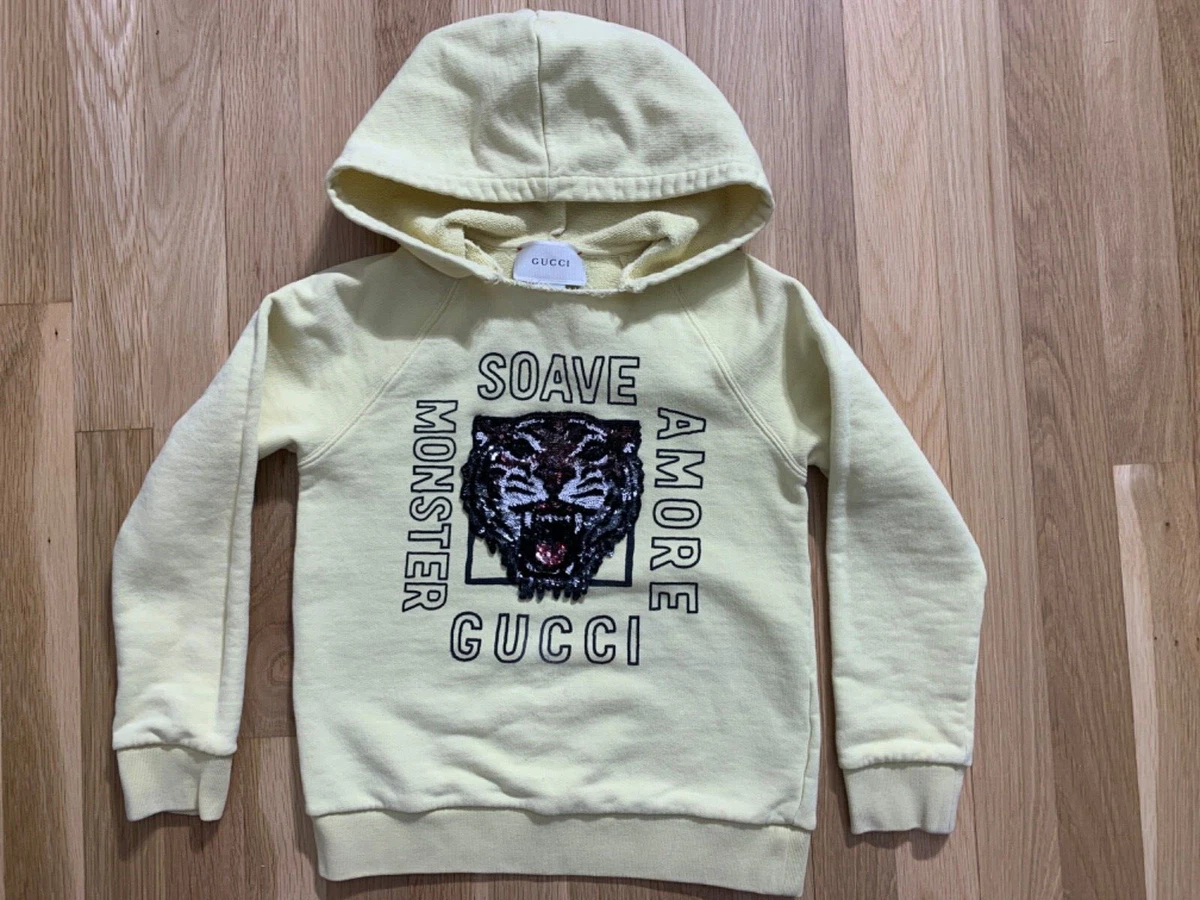 GUCCI Tiger Yellow Cotton Hoodie Good Condition Girls Size 8 | eBay