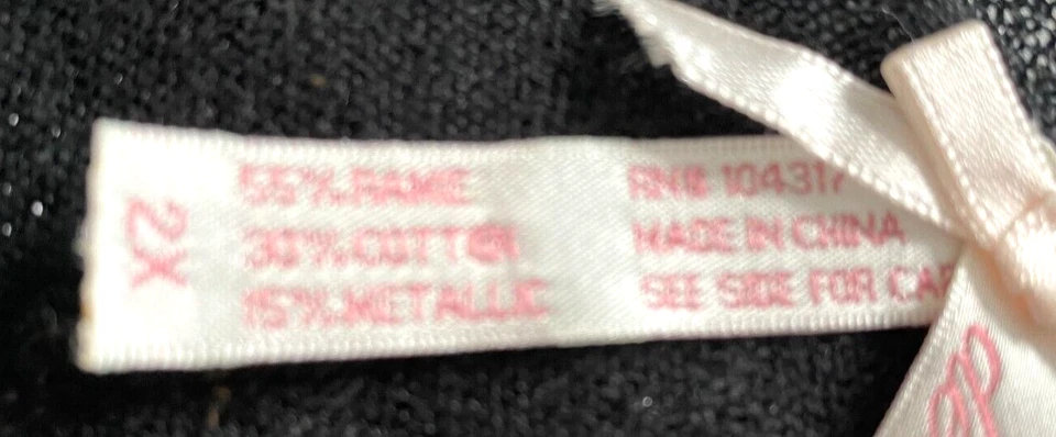 Derek Heart Mujer Negro Manga Gorra Cuello en V Tejido Top Talla 2X Coqueta Gótico Grunge Foto 4 de 4