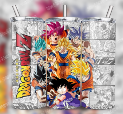 Dragon Ball Z Tumbler 20 oz with Straw Boxed Gift Hot or Cold