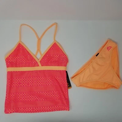 NWT Girls RBX 2 Piece Bathing Suit Tankini & Bikini Bottoms Coral Pink Medium - Photo 1/4