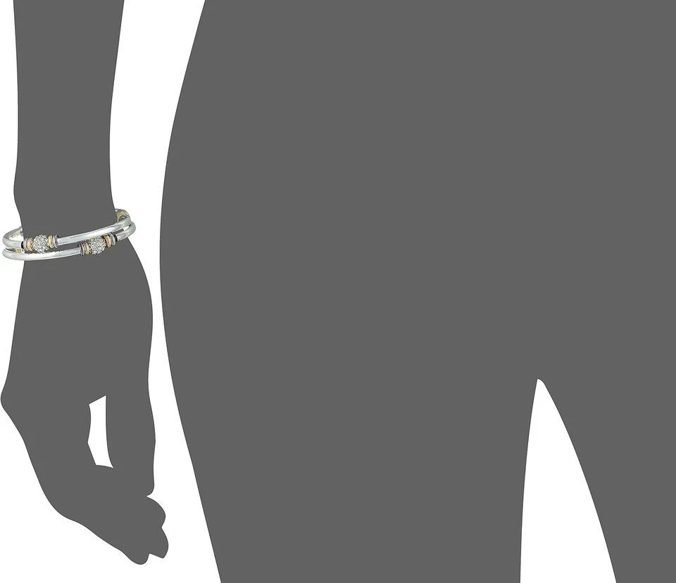 Juego de 2 brazaletes de cristal y tres tonos Nine West Foto 2 de 3