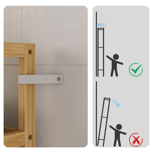 Practical Tall Bamboo Shelf Bookcase Multipurpose Storage Display Shelves Home - Picture 12 of 13